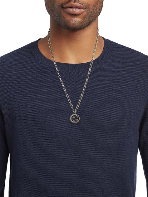 gucci men's necklace silver